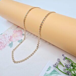 Shiny Rose Gold Chain Necklace with Polished Flat Heart Links, XPNL0062
